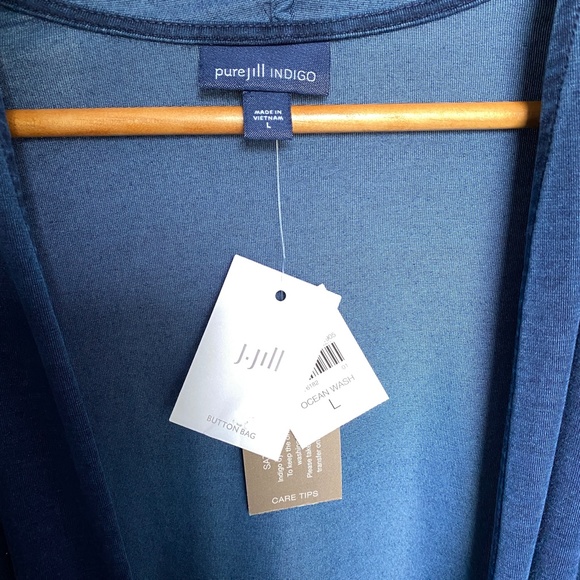 NWT Pure J.Jill Indigo V Neck Wrap Long Sleeve Super Soft And Comfortable NEW - Picture 5 of 5